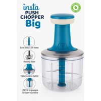 Bizznmax™ Insta Push Chopper 1200 ml Vegetable Chopper  (1 Stainless steel 6 Blade, 1 Blending Bled) - Multiple