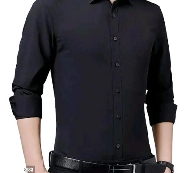 Trendy Cotton Long Sleeves Casual Shirt  - Black, XL