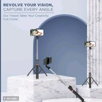 Cell Phone Selfie Stick Tripod Remote Wireless Selfi Stick Phone Holder Stand - Black