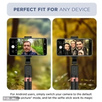Cell Phone Selfie Stick Tripod Remote Wireless Selfi Stick Phone Holder Stand - Black