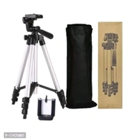 TRIPOD-3110 Portable Camera Tripod with Three-Dimensional Head Quick Release Plate for All Cameras Mobile, Best for Making Videos'- Silver, Black - Black