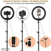 10 Selfie LED Ring Light, Phone Holder,7 Feet Long Stand 360 degree 1.5 meter long collar mic Kit Best for YouTube Makeup Camera for Beauty Parlor Saloon Studio Video Shooting - Black
