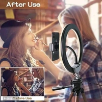 10 Selfie LED Ring Light, Phone Holder,7 Feet Long Stand 360 degree 1.5 meter long collar mic Kit Best for YouTube Makeup Camera for Beauty Parlor Saloon Studio Video Shooting - Black