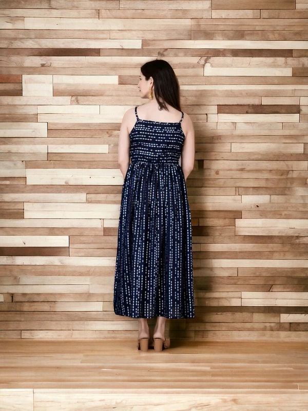 Stylish Navy Blue Rayon Embellished Dresses For Women - XL