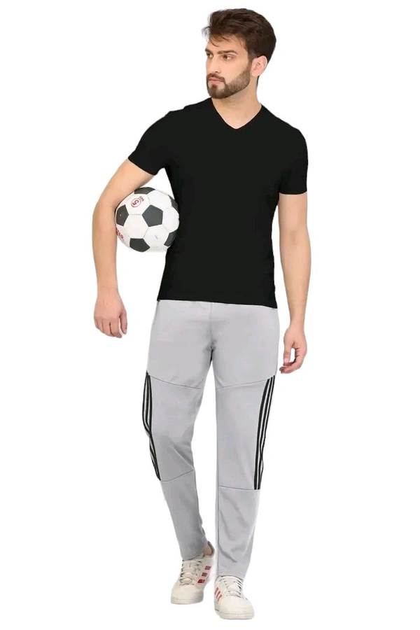 Classic Silk Solid Track Pants for Men - S, Gray