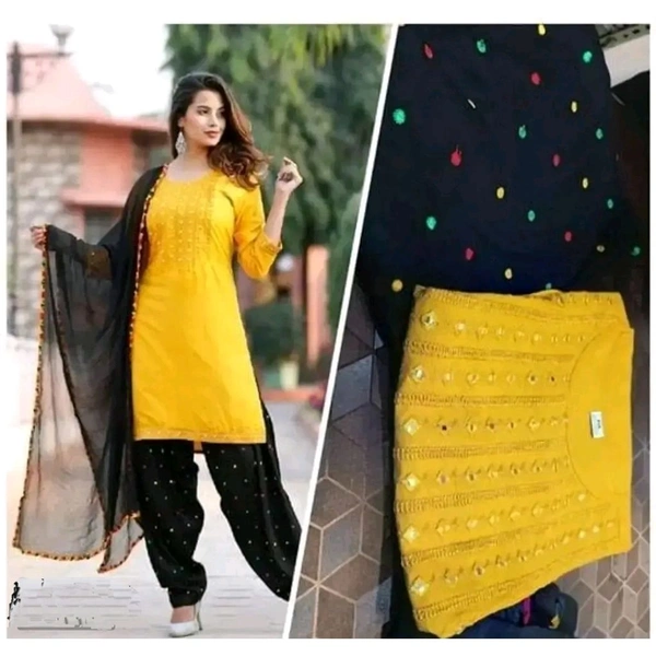 Classic Rayon Embroidered Kurti Set for Womens - Multicoloured, XXL