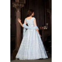 Stylish Off White NET  Lehenga Choli Set For Women - Off White, Free Size