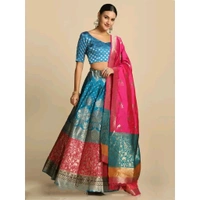 Stylish Off White NET  Lehenga Choli Set For Women - Off White, Free Size