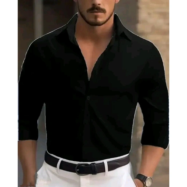 Men Formal Casual Shirts - Black, M