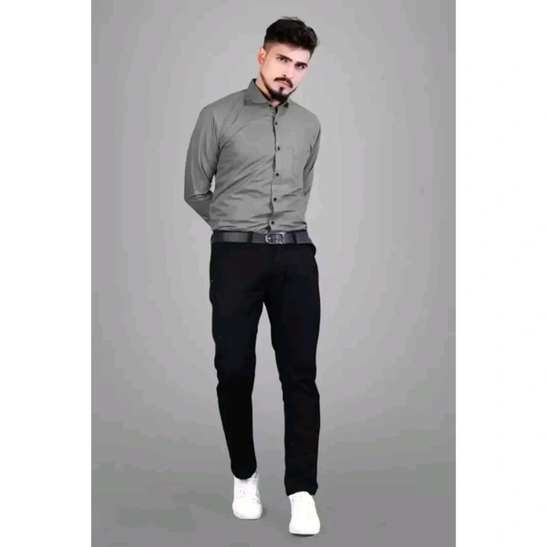 Trendy Cotton Blend Shirt for Men - Gray, M