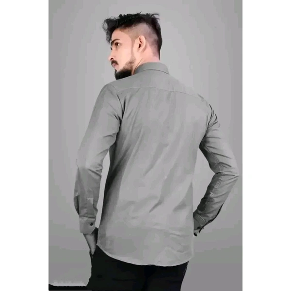 Trendy Cotton Blend Shirt for Men - Gray, XXL