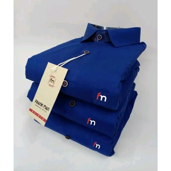 Blue Cotton Solid Casual Shirts For Men - Blue, L