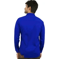 Blue Cotton Solid Casual Shirts For Men - Blue, XL