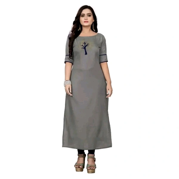 Patchwork Kurtas Cotton Blend - Gray, S