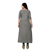Patchwork Kurtas Cotton Blend - Gray, S