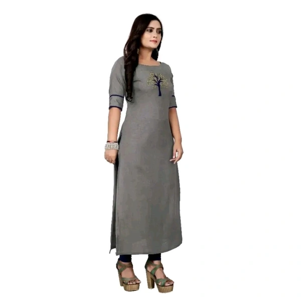 Patchwork Kurtas Cotton Blend - Gray, M