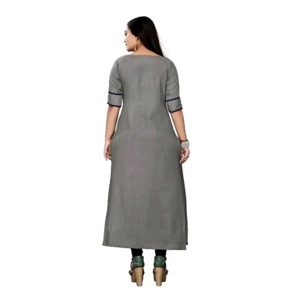 Patchwork Kurtas Cotton Blend - Gray, L