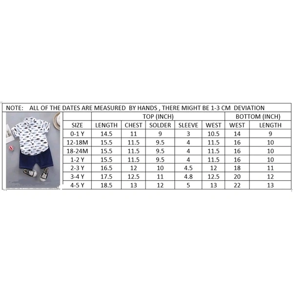 White Cotton Blend Shirt And Shorts Set - White, 9-12 Months