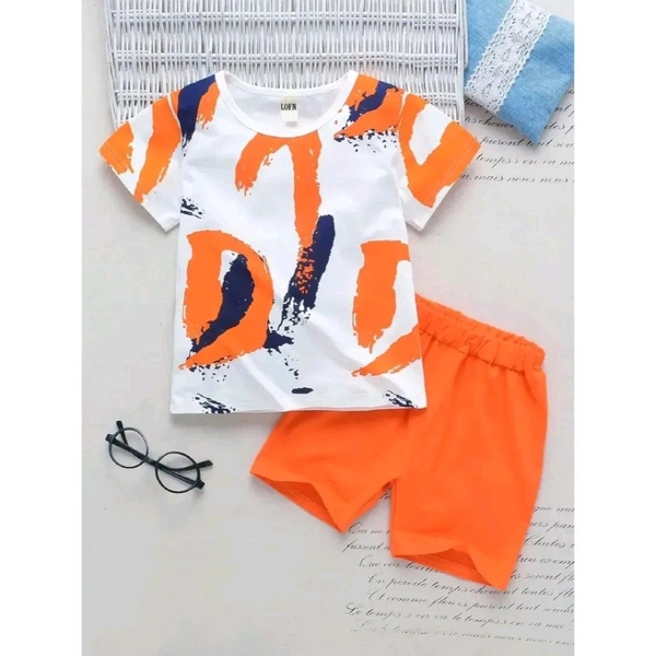 Stylish Printed Kids Boys Clothing Sets - Multicoloured, 0-6 Months