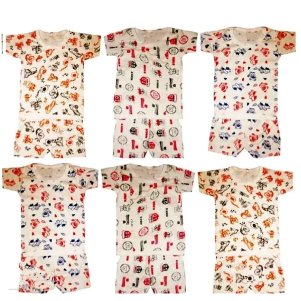 Kids Boys Top Bottom Cotton Sets Pack Of 6 - Multicoloured, 9-12 Month