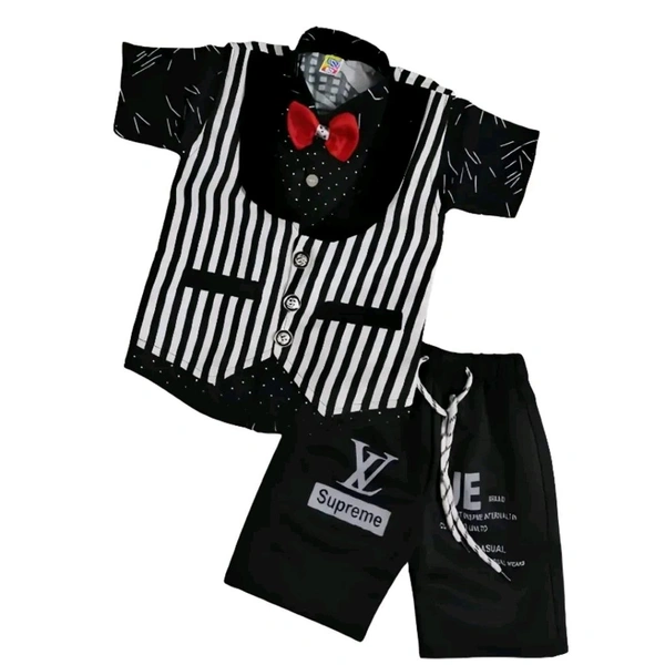 Cotton Blend T-Shirts with Trouser Three Piece for Boys - Multicoloured, 9-12 Months