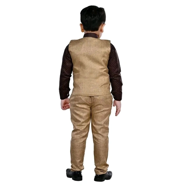 saurabhanchal  coffee Cotton clothing sets for boys (6months-10years) in different colours - Coffee, 3-4 Year