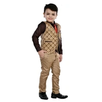 saurabhanchal  coffee Cotton clothing sets for boys (6months-10years) in different colours - Coffee, 7-8 Year