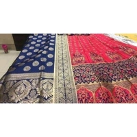 Elegant Pink Art Silk Semi-Stitched Lehenga Choli With Dupatta Set For Women - Pink, Free Size