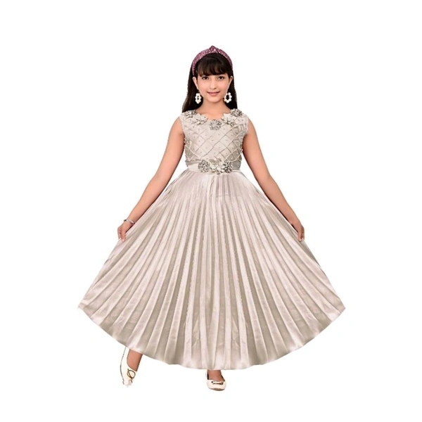 Girls Satin Silk Dresses - Multicolored, 3-4 Year