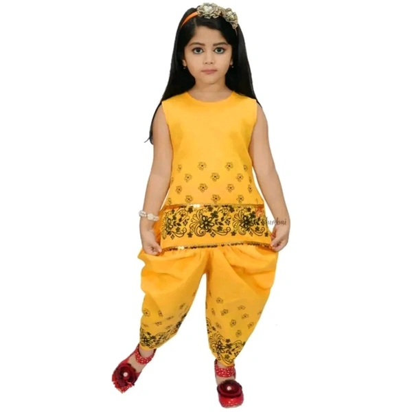 Stylish Girls Cotton Blend Dress - Multicolored, 7-8 Year