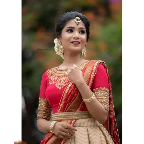 jacquard beautiful unstitched lehenga for womans - Cream, Free