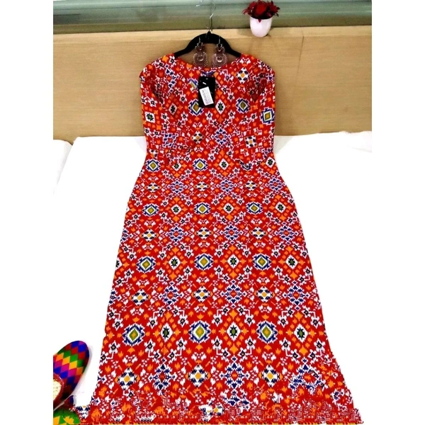 Stylish Red Crepe Kurta For Women - Red, XL