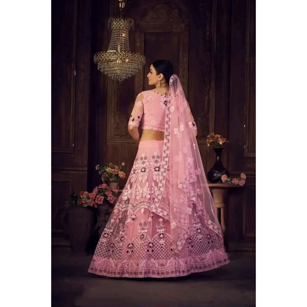 Women  Net Semi Stitched Lehenga Choli