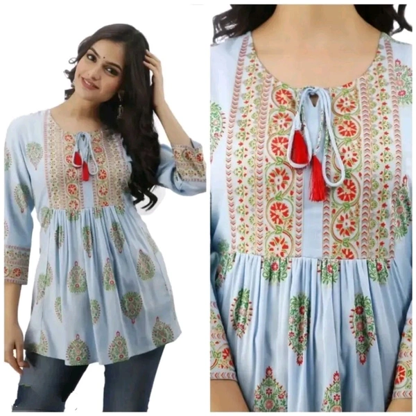 Women Rayon Short Tunic Kurta - S