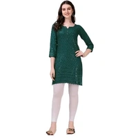 Stylish Fancy Viscose Rayon Kurta For Women - Sherpa Blue, XXL