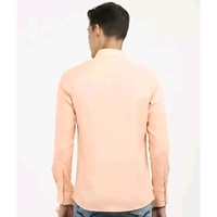 Peach Cotton Solid Casual Shirts For Men - Peach, XL