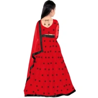 Harshiv Creation Red Net Embroidered Girls Party Wear Semi Stitched Lehenga Choli_(Suitable To 3-15 Years Girls) - Red, 3-4 Year