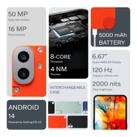Nothing  CMF by Nothing Phone 1 (Orange, 128 GB)  (8 GB RAM) - (8+128GB), Orange