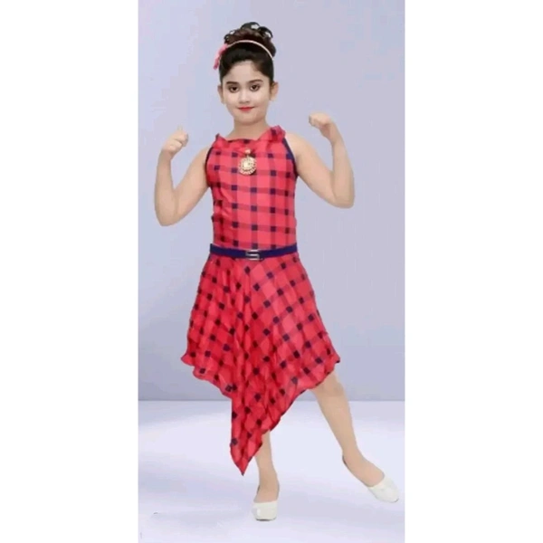 Girls Midi/Knee Length Festive/Wedding Dress - Multicolored, 3-4 Year