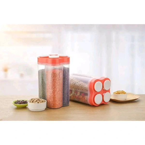 Useful Plastic 4-Section Storage Containers
