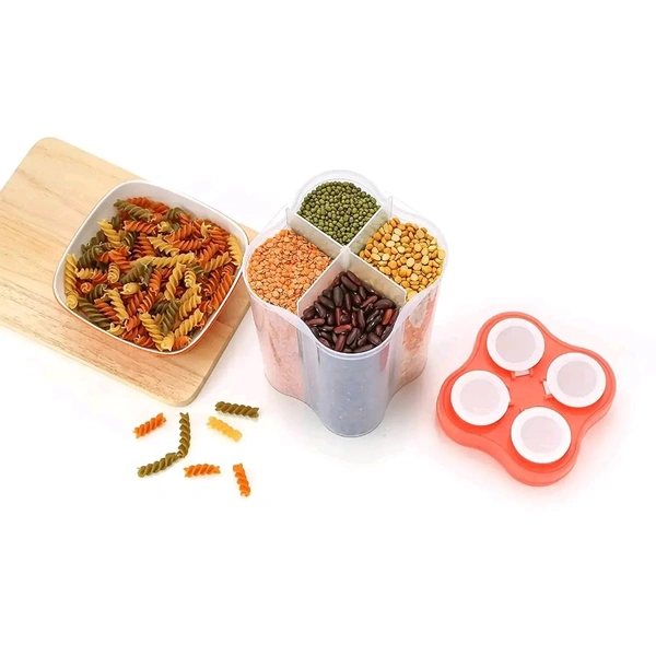 Useful Plastic 4-Section Storage Containers