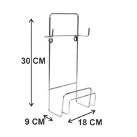 Useful Stainless Steel Chakla Belan Stand And Plate Stand Dish Rack Steel And Ladle Hook Rail Wall Mounted Ladle Stand For Kitchen