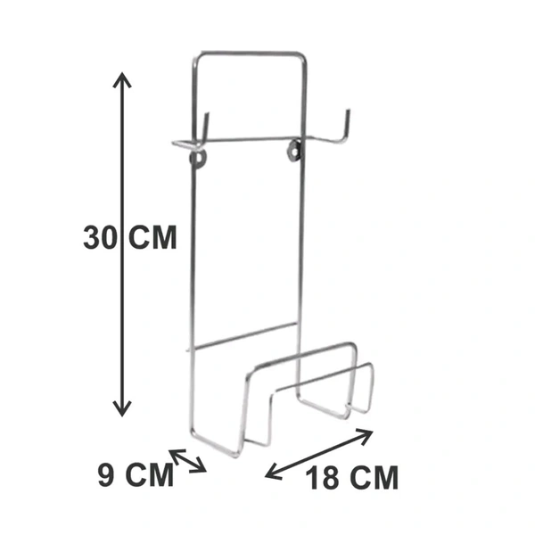 Useful Stainless Steel Chakla Belan Stand And Plate Stand Dish Rack Steel And Ladle Hook Rail Wall Mounted Ladle Stand For Kitchen
