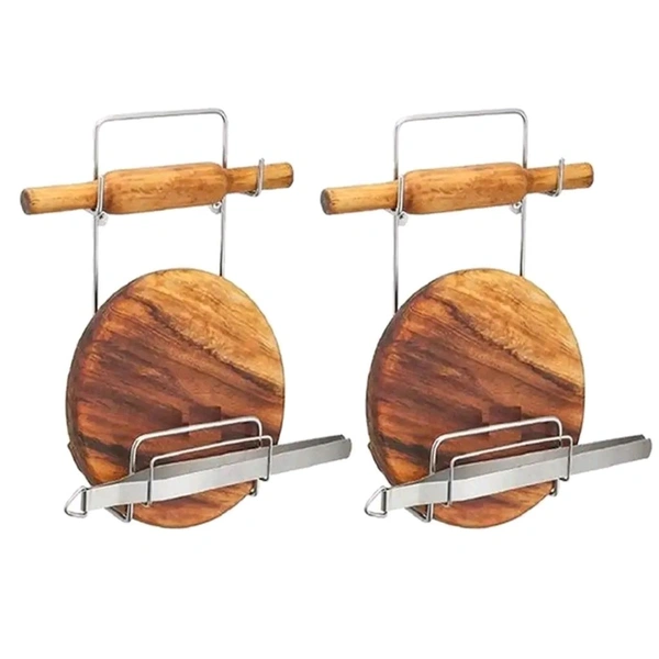 Stainless Steel Chakla Belan Stand For Kitchen Pack Of 2