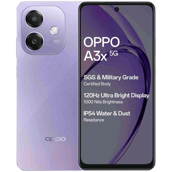 OPPO A3x 5G (Starry Purple, 64 GB)  (4 GB RAM) - (4+64GB), Starry Purple