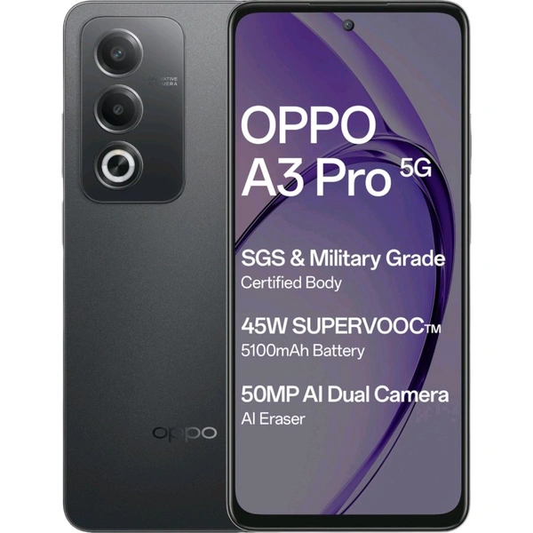 OPPO A3 Pro 5G (Starry Black, 128 GB)  (8 GB RAM) - (8+128GB), Starry Black