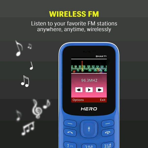 LAVA Hero Shakti Keypad Mobile|1.8 inch Big Display|Auto Call Recording|Wireless FM  (Pepsi Blue) - Pepsi Blue