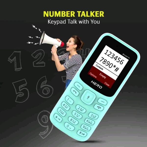 LAVA Hero Shakti Keypad Mobile|1.8 inch Big Display|Auto Call Recording|Wireless FM  (Pepsi Blue) - Mint Green