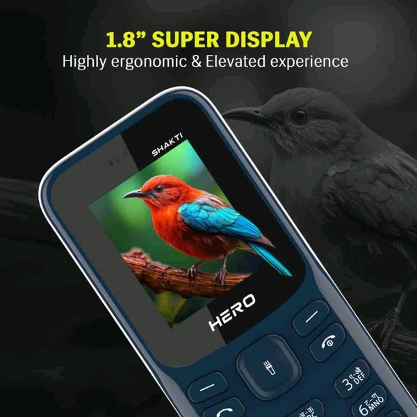 LAVA Hero Shakti Keypad Mobile|1.8 inch Big Display|Auto Call Recording|Wireless FM  (Pepsi Blue) - Dark Blue