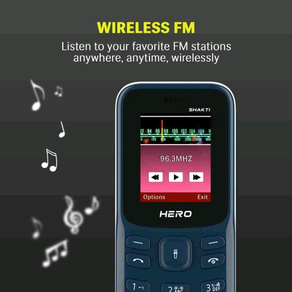 LAVA Hero Shakti Keypad Mobile|1.8 inch Big Display|Auto Call Recording|Wireless FM  (Pepsi Blue) - Dark Blue